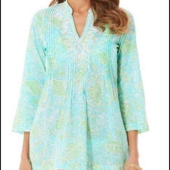 Lilly Pulitzer blue crab print Sarasota tunic - Picture 2 of 7